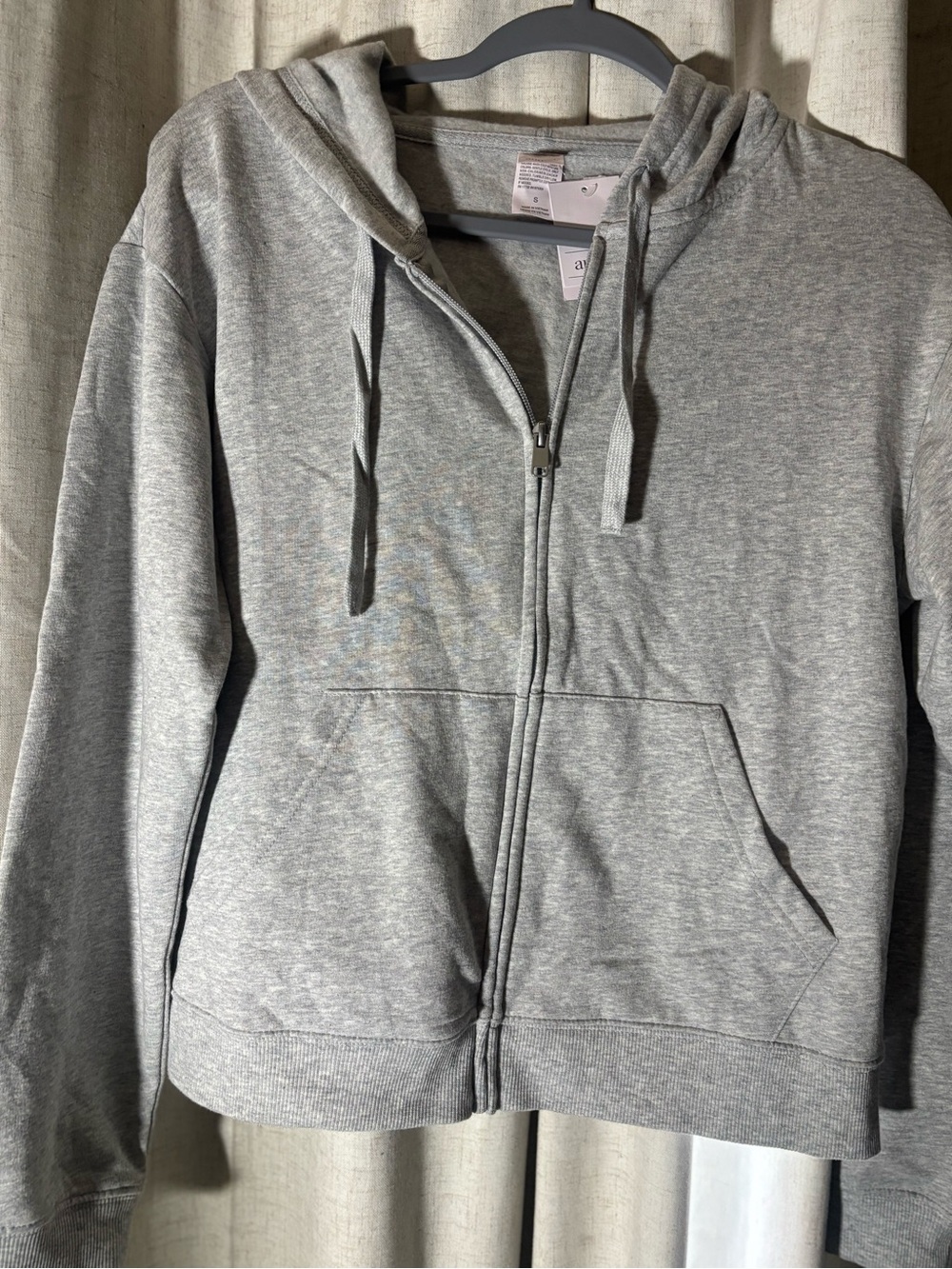 Auden Light Gray Full-Zip Hoodie Jacket - Women